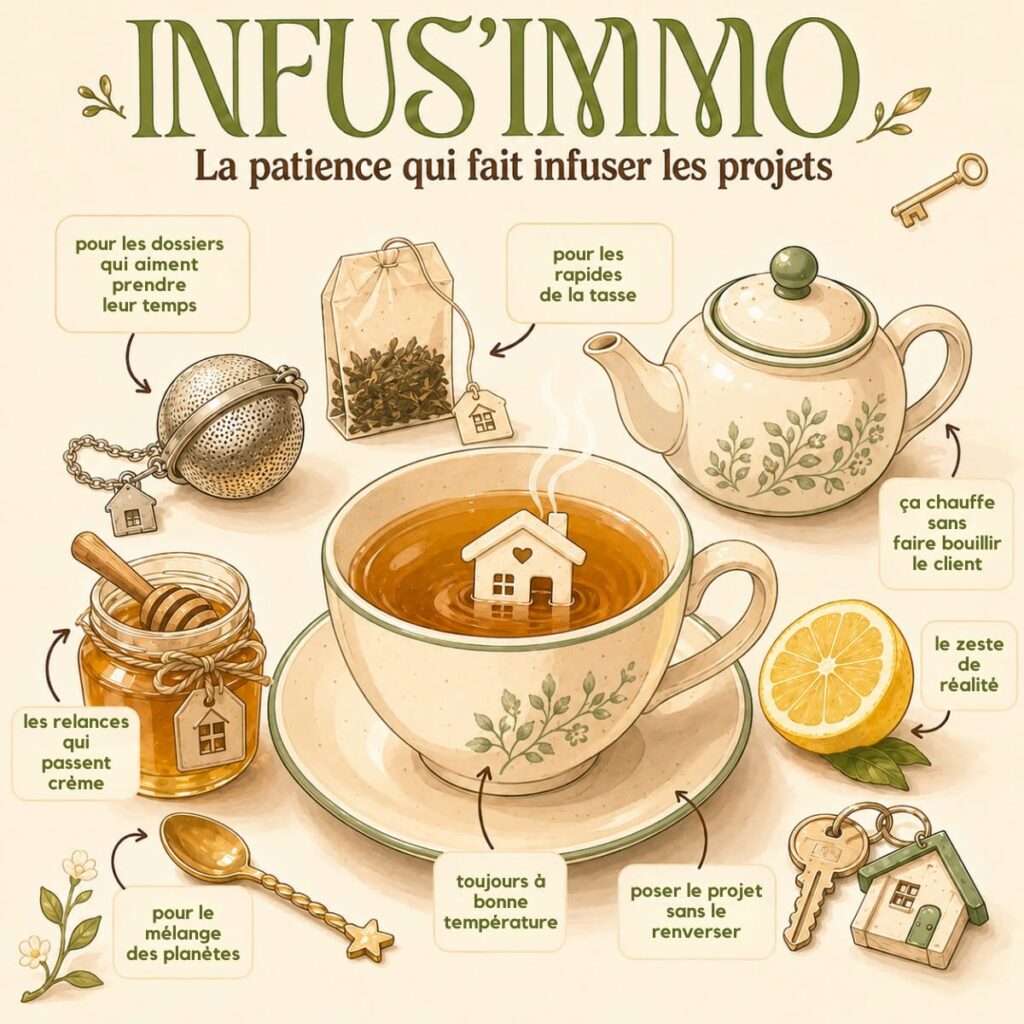 Infus’Immo, illustration humoristique des étapes d’un projet immobilier