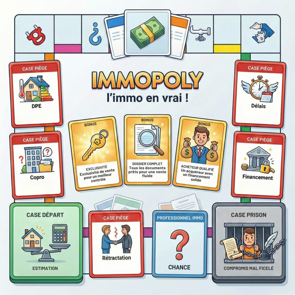 Immopoly, jeu humoristique inspiré du parcours d’une transaction immobilière